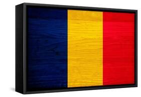Chad Flag Design with Wood Patterning - Flags of the World Series-Philippe Hugonnard-Framed Stretched Canvas