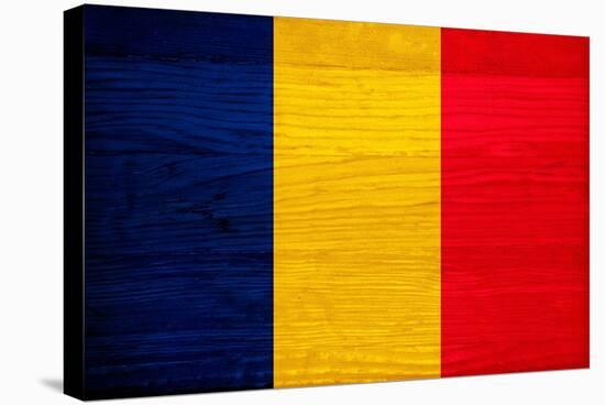 Chad Flag Design with Wood Patterning - Flags of the World Series-Philippe Hugonnard-Stretched Canvas