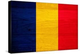 Chad Flag Design with Wood Patterning - Flags of the World Series-Philippe Hugonnard-Stretched Canvas