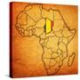 Chad on Actual Map of Africa-michal812-Stretched Canvas