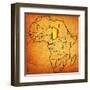 Chad on Actual Map of Africa-michal812-Framed Art Print