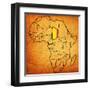 Chad on Actual Map of Africa-michal812-Framed Art Print