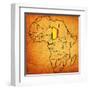 Chad on Actual Map of Africa-michal812-Framed Art Print