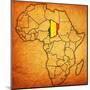 Chad on Actual Map of Africa-michal812-Mounted Art Print