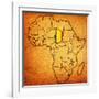 Chad on Actual Map of Africa-michal812-Framed Art Print