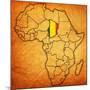 Chad on Actual Map of Africa-michal812-Mounted Art Print