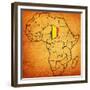 Chad on Actual Map of Africa-michal812-Framed Premium Giclee Print