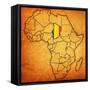 Chad on Actual Map of Africa-michal812-Framed Stretched Canvas