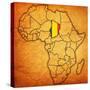 Chad on Actual Map of Africa-michal812-Stretched Canvas