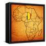 Chad on Actual Map of Africa-michal812-Framed Stretched Canvas