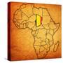 Chad on Actual Map of Africa-michal812-Stretched Canvas