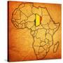 Chad on Actual Map of Africa-michal812-Stretched Canvas