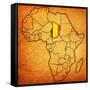 Chad on Actual Map of Africa-michal812-Framed Stretched Canvas