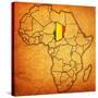 Chad on Actual Map of Africa-michal812-Stretched Canvas