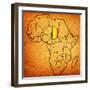 Chad on Actual Map of Africa-michal812-Framed Art Print