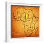 Chad on Actual Map of Africa-michal812-Framed Art Print