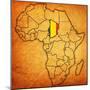 Chad on Actual Map of Africa-michal812-Mounted Art Print