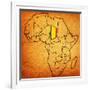 Chad on Actual Map of Africa-michal812-Framed Art Print