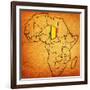 Chad on Actual Map of Africa-michal812-Framed Art Print