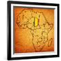 Chad on Actual Map of Africa-michal812-Framed Art Print