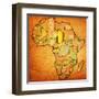 Chad on Actual Map of Africa-michal812-Framed Art Print