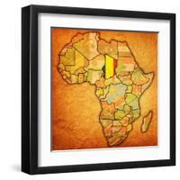 Chad on Actual Map of Africa-michal812-Framed Art Print