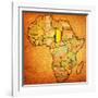 Chad on Actual Map of Africa-michal812-Framed Art Print