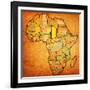 Chad on Actual Map of Africa-michal812-Framed Art Print