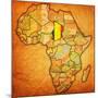 Chad on Actual Map of Africa-michal812-Mounted Art Print