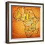 Chad on Actual Map of Africa-michal812-Framed Art Print