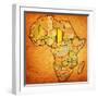 Chad on Actual Map of Africa-michal812-Framed Art Print