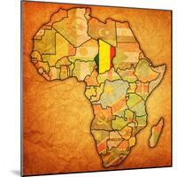 Chad on Actual Map of Africa-michal812-Mounted Art Print