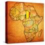 Chad on Actual Map of Africa-michal812-Stretched Canvas