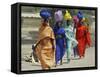 Chadian Refugees Walk Inside a Refugee Camp at the Border Town of Kousseri, Cameroon-null-Framed Stretched Canvas