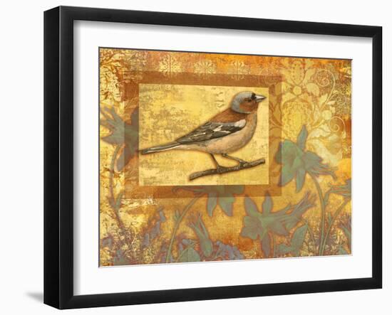 Chaffinch on Golden Background-Maria Rytova-Framed Giclee Print