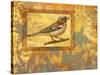 Chaffinch on Golden Background-Maria Rytova-Stretched Canvas