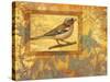 Chaffinch on Golden Background-Maria Rytova-Stretched Canvas