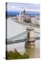 Chain Bridge across the Danube, Budapest, Hungary, Europe-Michael Runkel-Stretched Canvas