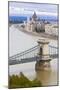 Chain Bridge across the Danube, Budapest, Hungary, Europe-Michael Runkel-Mounted Photographic Print