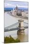 Chain Bridge across the Danube, Budapest, Hungary, Europe-Michael Runkel-Mounted Photographic Print