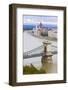 Chain Bridge across the Danube, Budapest, Hungary, Europe-Michael Runkel-Framed Photographic Print