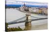 Chain Bridge across the River Danube, Budapest, Hungary, Europe-Michael Runkel-Stretched Canvas