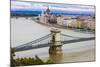 Chain Bridge across the River Danube, Budapest, Hungary, Europe-Michael Runkel-Mounted Photographic Print