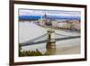 Chain Bridge across the River Danube, Budapest, Hungary, Europe-Michael Runkel-Framed Photographic Print