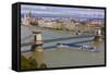 Chain Bridge across the River Danube, Budapest, Hungary, Europe-Michael Runkel-Framed Stretched Canvas