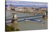 Chain Bridge across the River Danube, Budapest, Hungary, Europe-Michael Runkel-Stretched Canvas