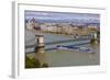 Chain Bridge across the River Danube, Budapest, Hungary, Europe-Michael Runkel-Framed Photographic Print