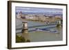 Chain Bridge across the River Danube, Budapest, Hungary, Europe-Michael Runkel-Framed Photographic Print