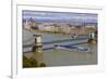 Chain Bridge across the River Danube, Budapest, Hungary, Europe-Michael Runkel-Framed Photographic Print