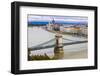 Chain Bridge across the River Danube, Budapest, Hungary, Europe-Michael Runkel-Framed Photographic Print